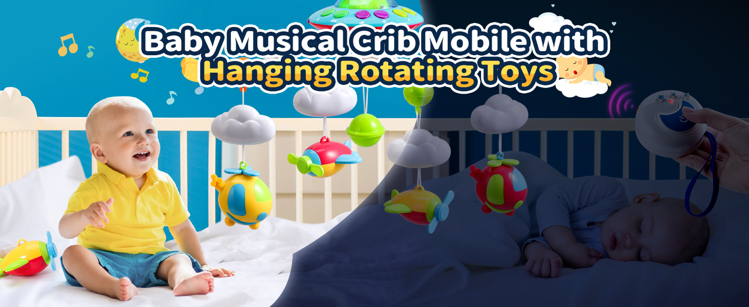 ドローイング『Baby Mobile』 Amazon.com : Baby Mobile Rotary Music Box Imitation Wood